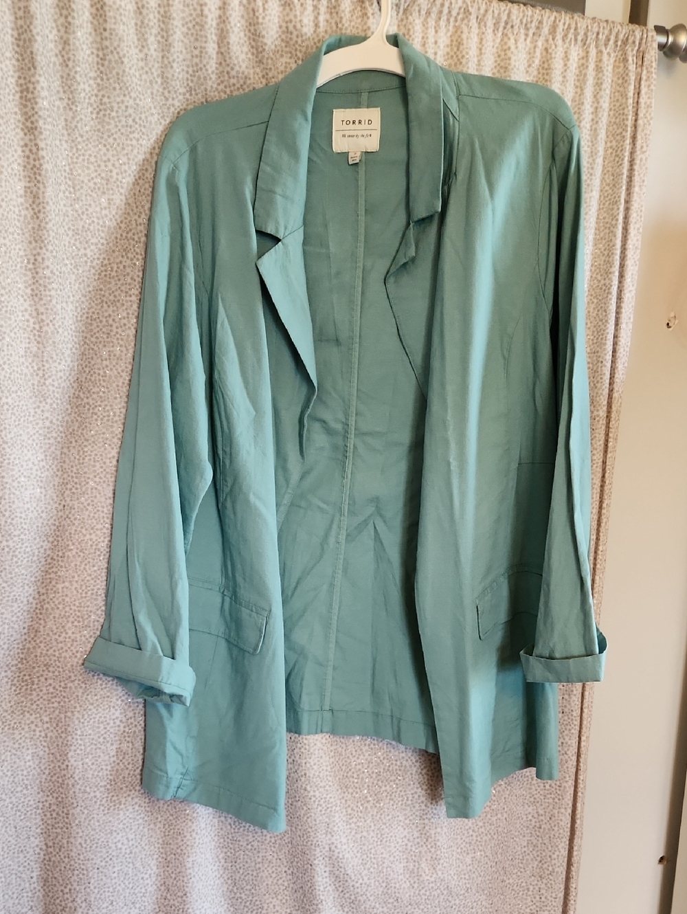torrid teal-green open-front Lightweight blazer jacket FINAL PRICE